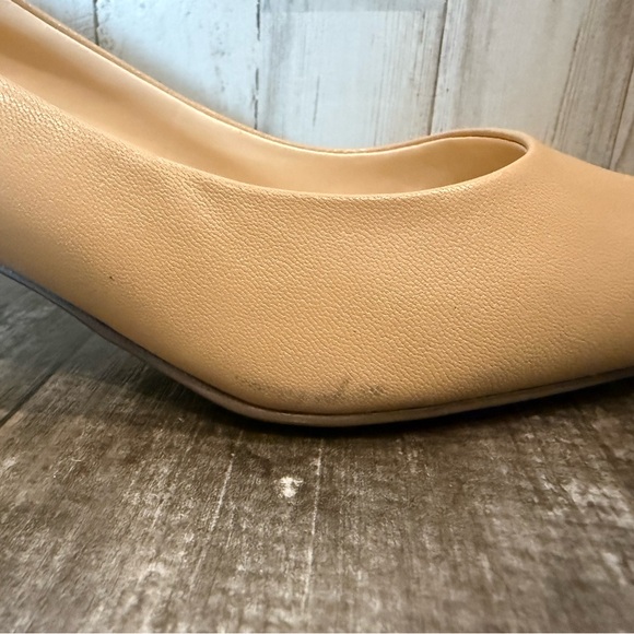Nine West Tan Sleek Pointed-Toe Kitten Heel Pumps - Picture 6 of 6